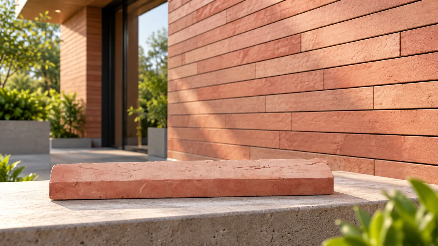 Linear Brick Cladding for Modern Building Exteriors in Bangalore by Heritage Bricks