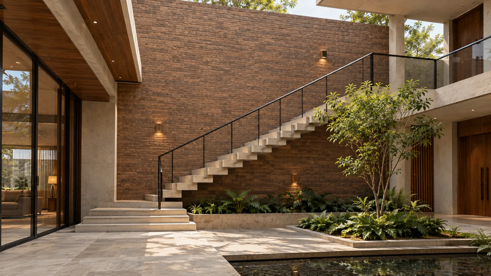 Wall cladding living room