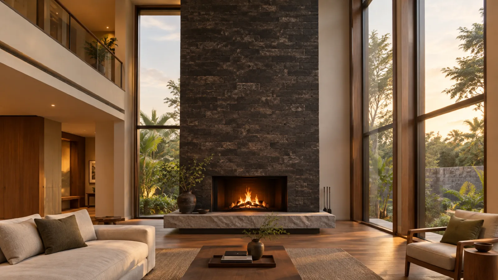 Wall cladding living room